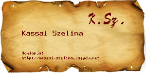 Kassai Szelina névjegykártya